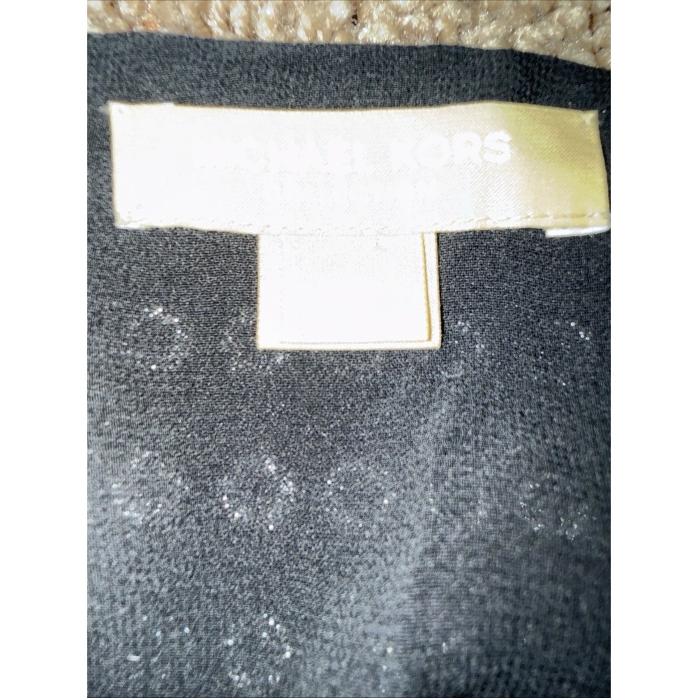 Michael Kors Collection 100% Silk Black Silver Polka Dot Mini Dress Size 6 - Picture 7 of 12